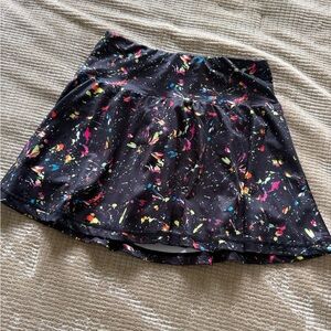 SHEIN Black Skirt with Colorful Splatter Print